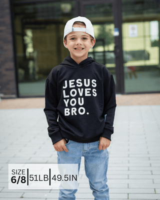 Jesus Loves You Bro Kid's Hoodie BRVE by Fletch Size: 18-24 months