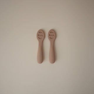 First Feeding Baby Spoons 2-Packsilicone tablewareMushieColor: Powder Blue/Shifting Sand