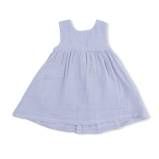 Micro Gingham Blue Blizzard - Dress with Bow and Bloomer 03 Angel Dear Size: 2T