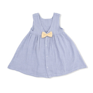 Dress with Bow and Bloomer - Micro Gingham Blue Blizzard 3 Angel Dear Size: 2T