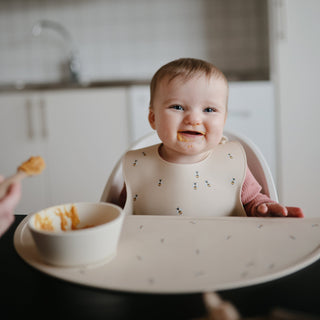 Silicone Baby BibSilicone BibMushieColor: Smiley Face