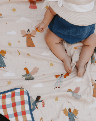 Guardian Angels Deluxe Muslin Baby Quilt Blanket