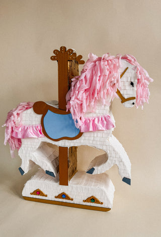 🎠 Horse Carousel Piñata – Handmade Fairground Centerpiece for Birthdays & Whimsical Celebrations Piñata mamaspinatas