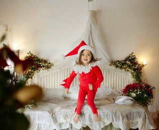 Red Holiday Elf Pajama Costume, Santa Costume