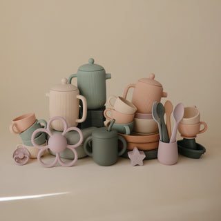 Silicone Tea Play SetSilicone Tea Play SetMushieColor: Cambridge Blue