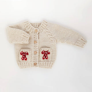 Candy Cane Cardigan Sweater Huggalugs Size: 0-6 months
