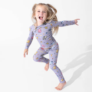 Bamboo Long Sleeve Pajama Set - Minecraft Pixel Pals Bellabu Bear Size: 4T