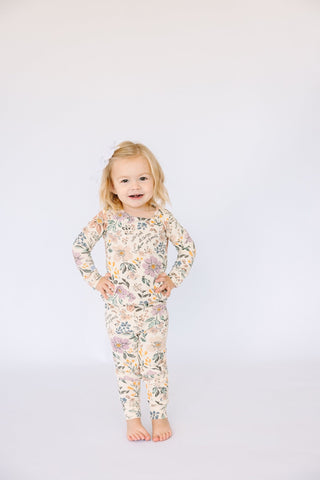 All Things Are Possible Ribbed Cotton-Bamboo Blend PJ Long Sleeve Set Long Sleeve Kids Pajama Holy Pals Size: 02