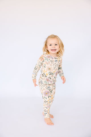 All Things Are Possible Ribbed Cotton-Bamboo Blend PJ Long Sleeve Set Long Sleeve Kids Pajama Holy Pals Size: 02