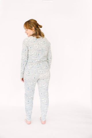 Walking on Water Ribbed Cotton-Bamboo Blend Womens PJ Jogger Set Adult Women's Pajamas Holy Pals Size: XS