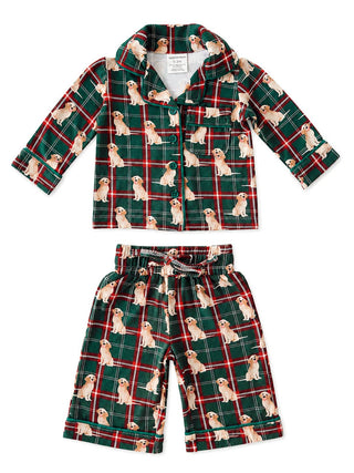 Bamboo Long Sleeve Lounge Set - Country Christmas Retrievers