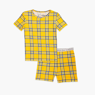 Bamboo Pajama Set with Shorts - Clueless Total Betty Plaid Bellabu Bear Size: 3T