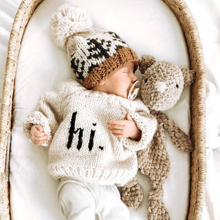 Hi. Black Crew Neck Sweater for Baby Huggalugs Size: 0-6 months