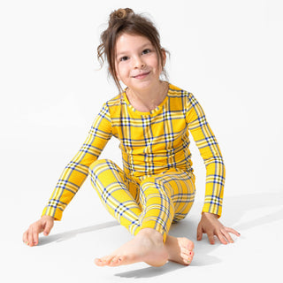 Bamboo Long Sleeve Pajama Set - Clueless Total Betty Plaid Bellabu Bear Size: 3T