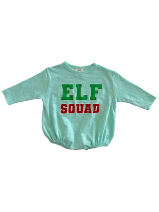 Organic Cotton Long Sleeve Bubble Romper - Elf Squad SIIX Collection Size: 0-3M