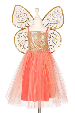 Joanna Fairy Costume Dress and Wings Set (Orange) - Role-Play for Children (3 Sizes) Dress up Girls, Fairies Speedy Monkey LLC Size: 3-4 years