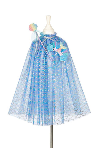 Marlya Mermaid Costume Cape Set with Headband & Wand - Role-Play for Children (2 Sizes) Dress up Girls Speedy Monkey LLC Size: 3-4 years