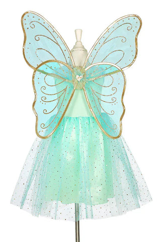 Camille Dress and Wings Set (Green) - Role-Play for Children (2 sizes) Speedy Monkey LLC Size: 5-7 years