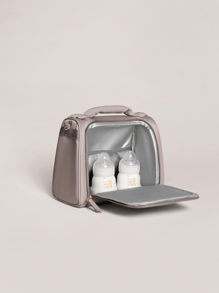 Insulated Bottle Bag - Taupe Insulated Bottle Bag JuJuBe