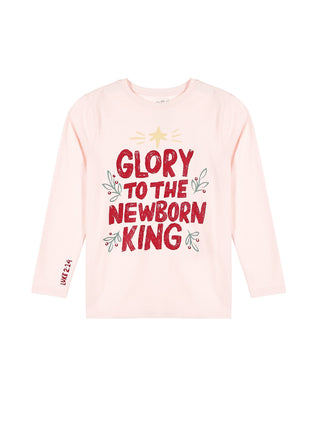Kids Newborn King Pink T-Shirt Cotton | Long Sleeve