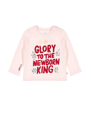 Baby Glory to the Newborn King Pink T-Shirt Cotton | Long Sleeve