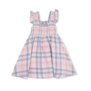 Smocked Sundress with Bloomer - Dusty Plaid 1326 Angel Dear Size: 2T