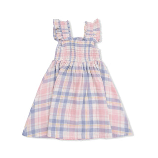 Smocked Sundress with Bloomer - Dusty Plaid 1326 Angel Dear Size: 2T