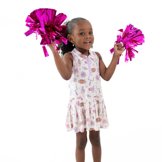Polo Tennis Dress With Cartwheel Short - Football Cheer Angel Dear