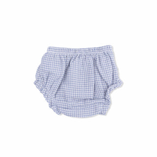 Top with Bows and Ruffle Leg Bloomer - Micro Gingham Blue Blizzard 1353 Angel Dear Size: 3-6M