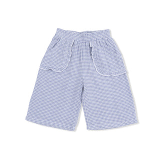 Peplum Tank with Wide Leg Pant - Micro Gingham Blue Blizzard 1396 Angel Dear Size: 6-12M