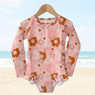 Blush Meadow Long Sleeve SwimsuitSweet P Baby Co.Size: 6-12M