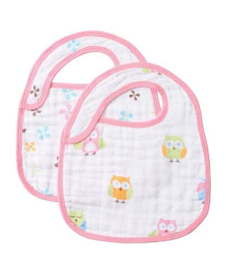 Angel Dear Muslin Bibs, Pink Owl Angel Dear