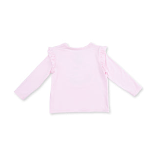 Football Helmets Pink - Long Sleeve Ruffle Tee Football