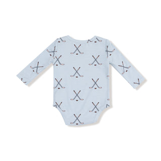 Lap Shoulder Bodysuit, Hockey - Stone Blue 147 Angel Dear Size: 0-3M