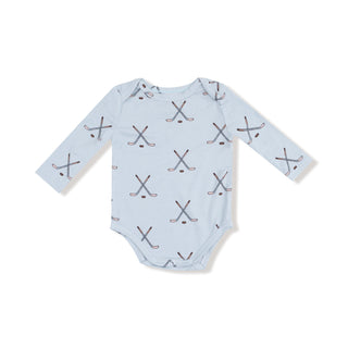 Lap Shoulder Bodysuit, Hockey - Stone Blue 147 Angel Dear Size: 0-3M