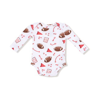 Lap Shoulder Bodysuit, Touchdown Time - Red 147 Angel Dear Size: 0-3M