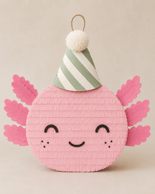 🦎 Party Axolotl Piñata – Handmade Pink Mexican Salamander Party Decoration for Birthdays & Unique-Themed Celebrations Piñata mamaspinatas