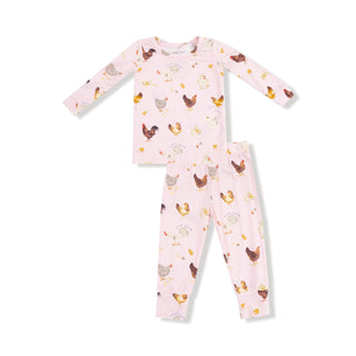 Long Sleeve Loungewear Set, Collector Chickens - Pink 171 Angel Dear Size: 6-12M