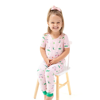Short Sleeve Loungewear Set, Dog Gone Golf - Pink 257 Angel Dear Size: 6-12M