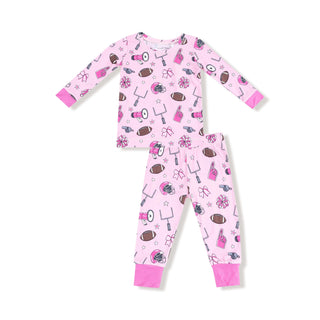Long Sleeve Loungewear Set, Game Day - Pink 171 Angel Dear Size: 6-12M