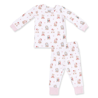 Christmas Teddy Bears Pink - Long Sleeve Loungewear Set