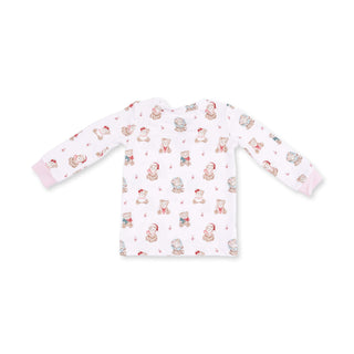 Christmas Teddy Bears Pink - Long Sleeve Loungewear Set
