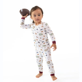 Long Sleeve Loungewear Set - Vintage Football Angel Dear