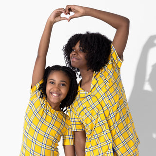 Bamboo Pajama Set with Shorts - Clueless Total Betty Plaid Bellabu Bear Size: 3T