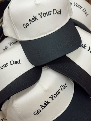 Go Ask Your Dad. Vintage Trucker Hat Hat KenzKustomz Color: Black - Classic