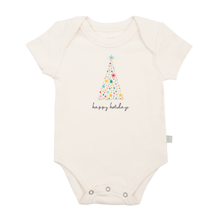 graphic bodysuit | happy holidays treebodysuitsFinn + EmmaColor: DefaultSize: 0-3M