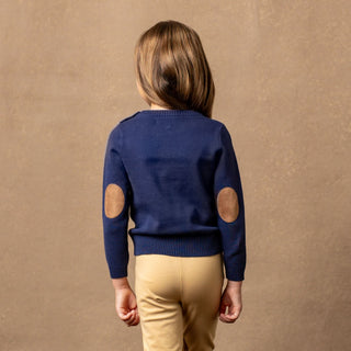 Horse Intarsia Pullover Sweater - Navy Sweaters Hope & Henry Size: 3-6 Months Color: Navy