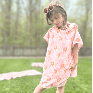 Blush Meadow Toddler & Kids Hooded Towel Pool PonchoSweet P Baby Co.