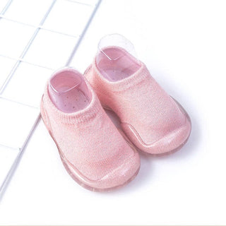 Organic Cotton Barefoot Sock Shoes for Babies & Toddlers – Clear Sole Gripper Sock Shoes ozznekshoes Size: 6 - 12 Months Color: Pink