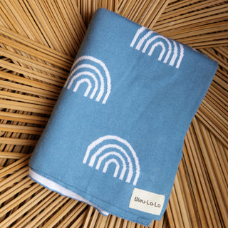 Rainbow Knit Swaddle Blankets Knit blankets Bleu La La Color: Rainbow - Grey
